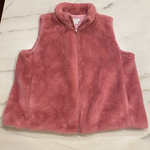 J.Crew Vest Size XL Pink Faux Fur - Picture 2 of 13